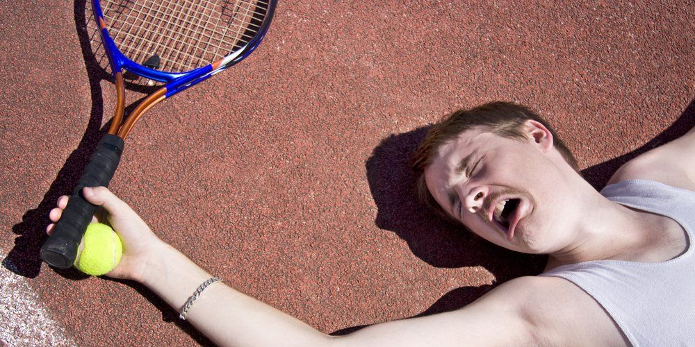 beaten tennis player